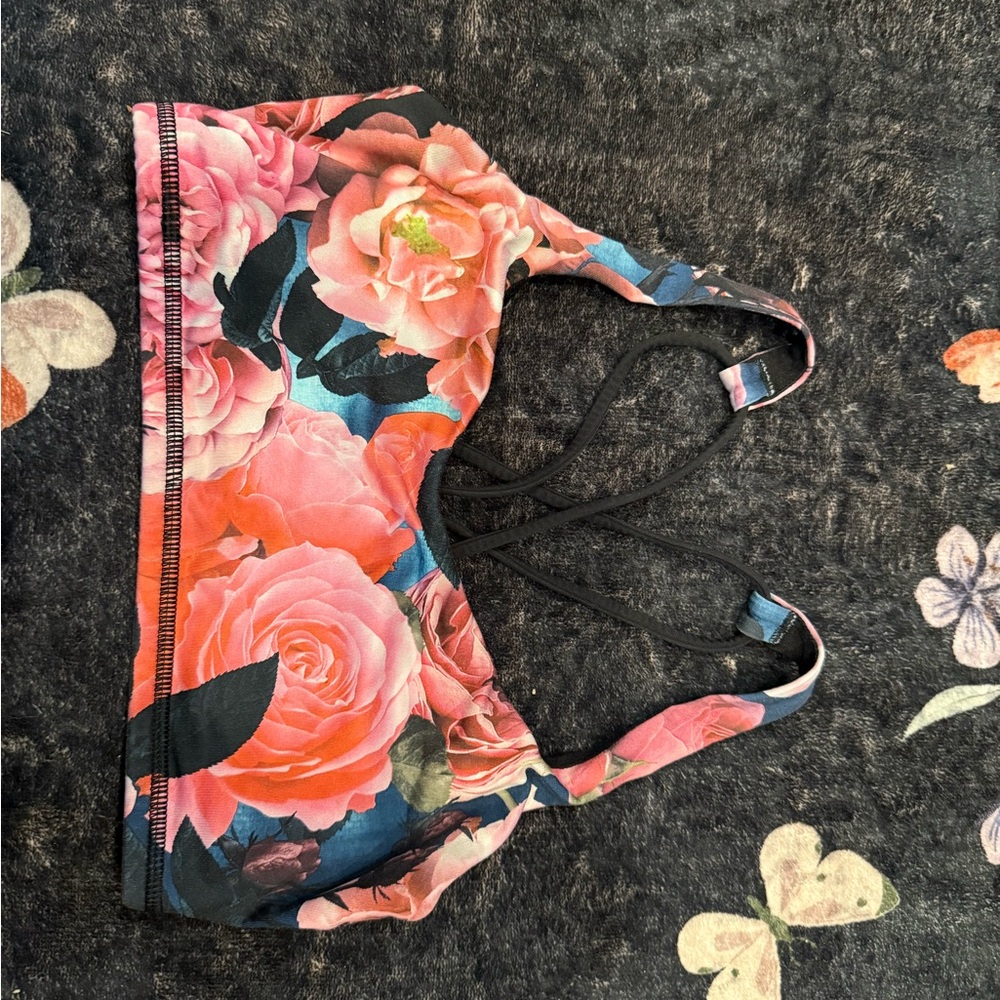 lululemon athletica Floral Sports Bra - Pink and Blue